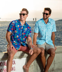 Men's Surf's Up Santa Hawaiian Shirt