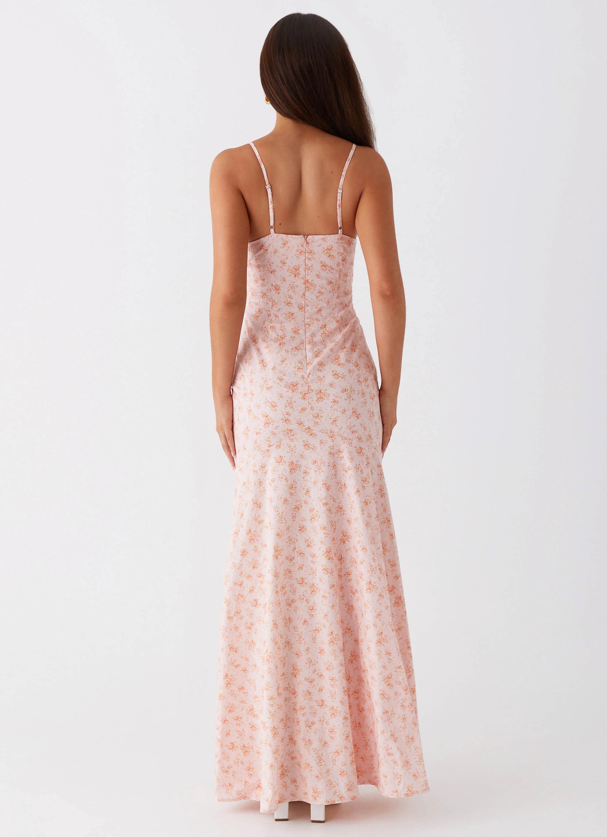 britney maxi dress - pink ditsy floral