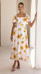 Vivian Maxi Dress - Sunflower Print