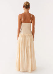 Jacinda Drop Waist Maxi Dress - Cream