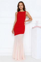 Modern Art Maxi Dress Red