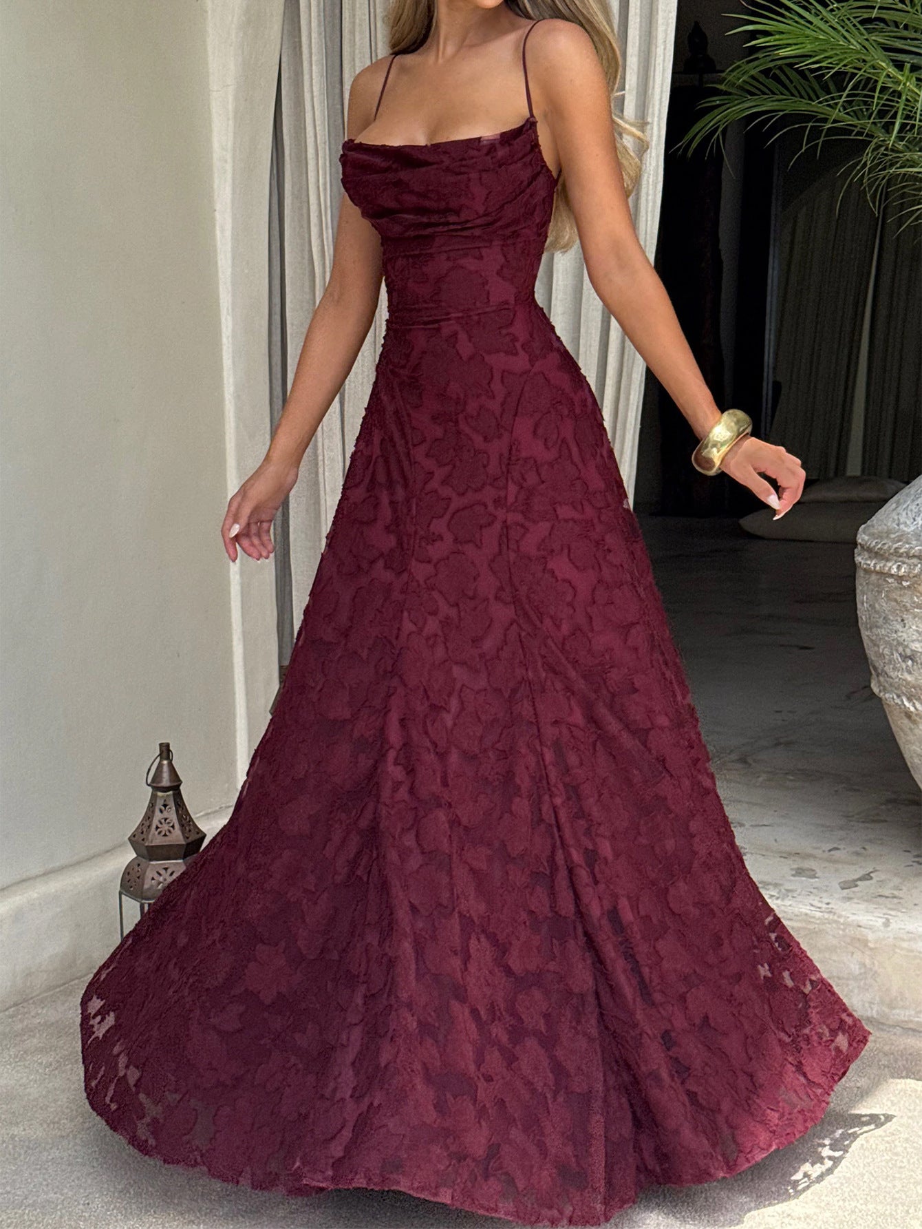 French-Inspired Elegant Knit Maxi Dress – Sleeveless High-Waisted A-Line Slip Dress