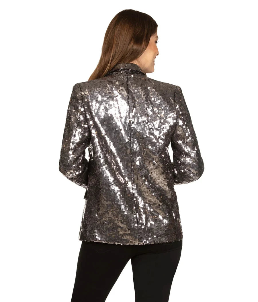 Women's Silver Sequin Blazer
