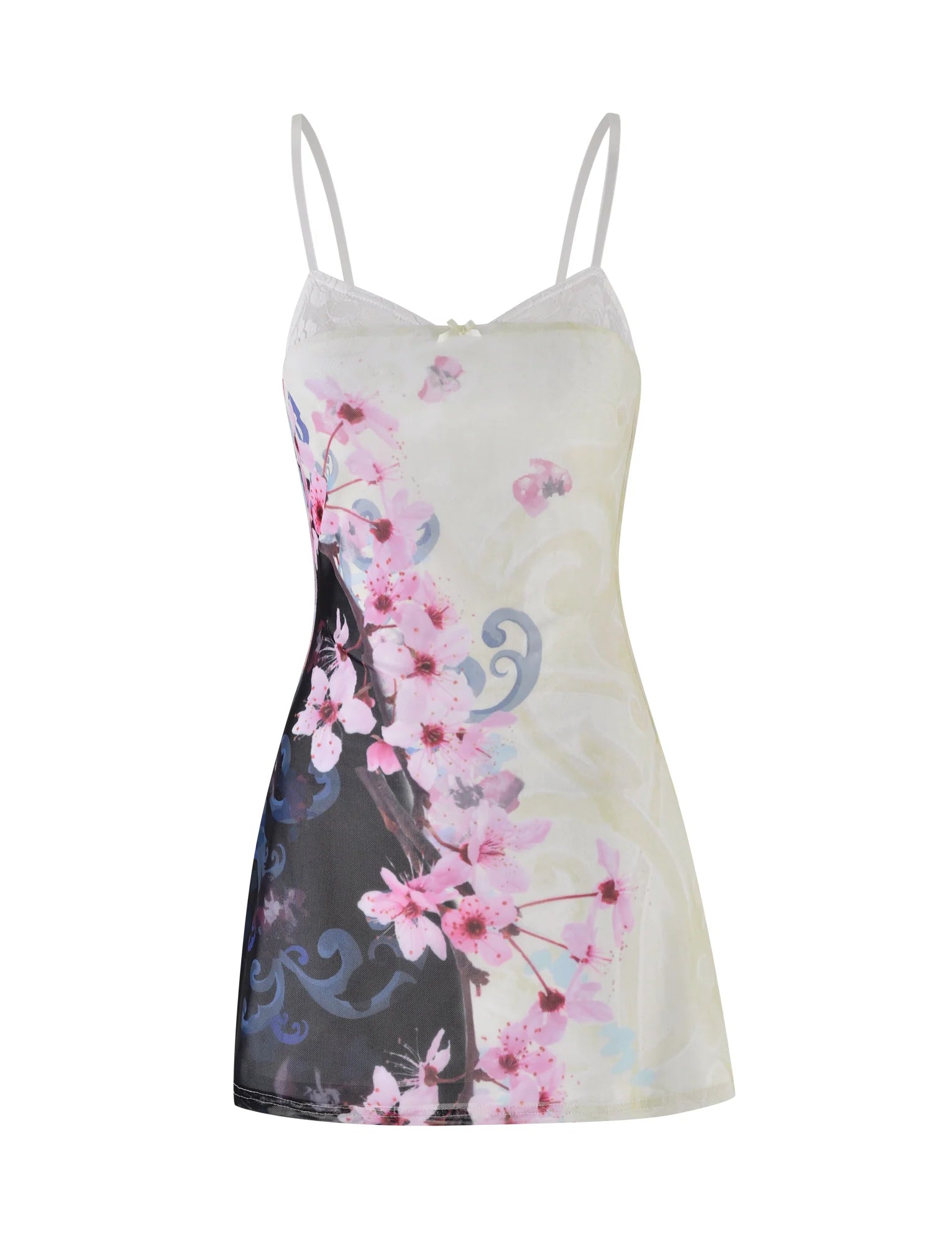 COLSON MESH MINI DRESS - MULTI : FLORAL : CHERRY BLOSSOM