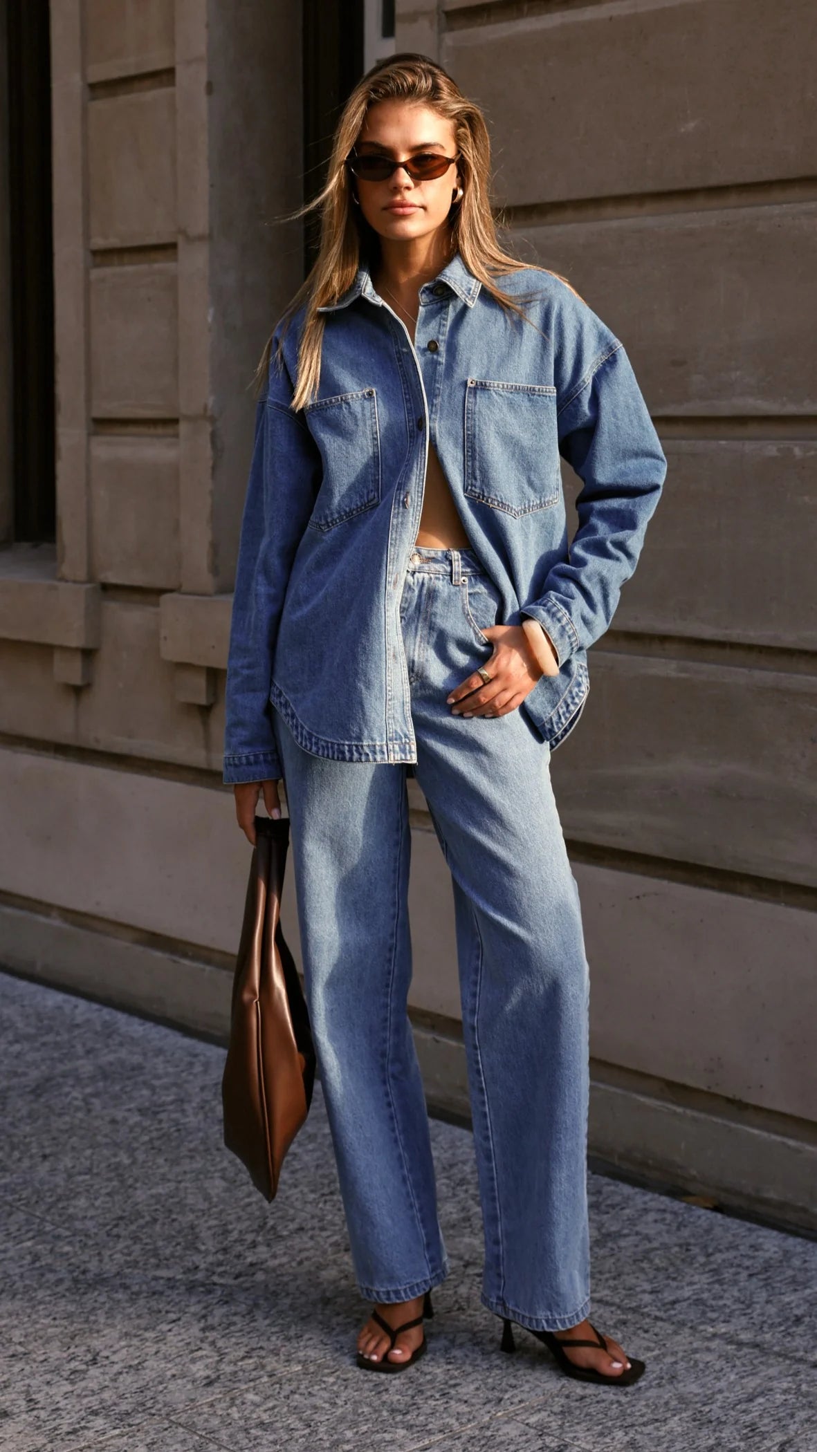 Zaeli Denim Shirt - Mid Blue