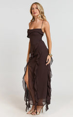 Connie Midi Dress-Chocolate