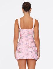 AMARAN MINI DRESS - PINK : FLORAL : WILD FLOWER