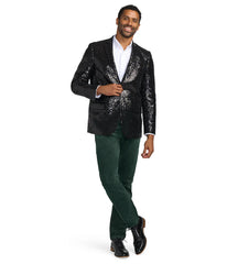 Men's Black Sequin Blazer