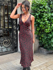floral cami v neck midi dress