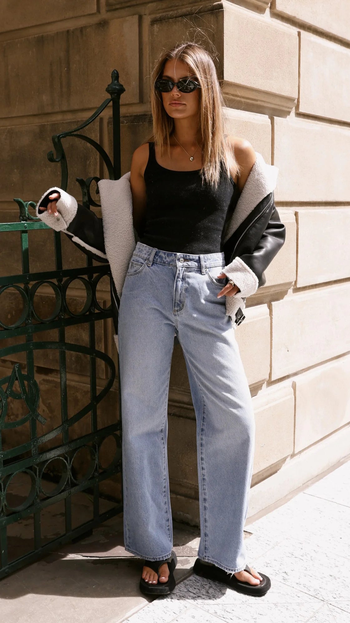 London Oversized Biker - Black