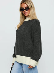 Broken Hearts Club Knit Sweater Grey