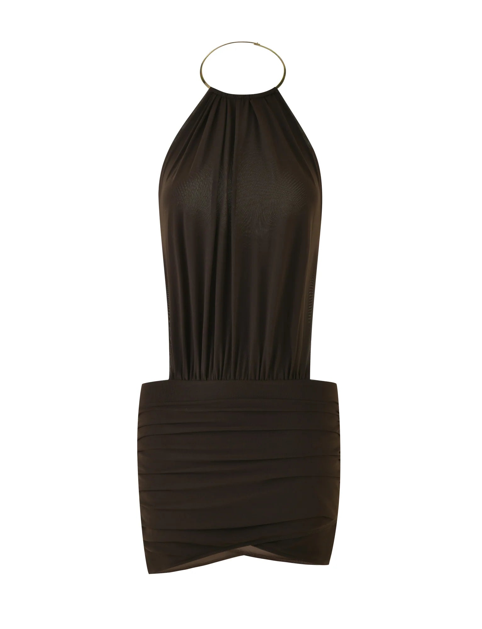 EVANNA MINI DRESS - BROWN : CHOCOLATE