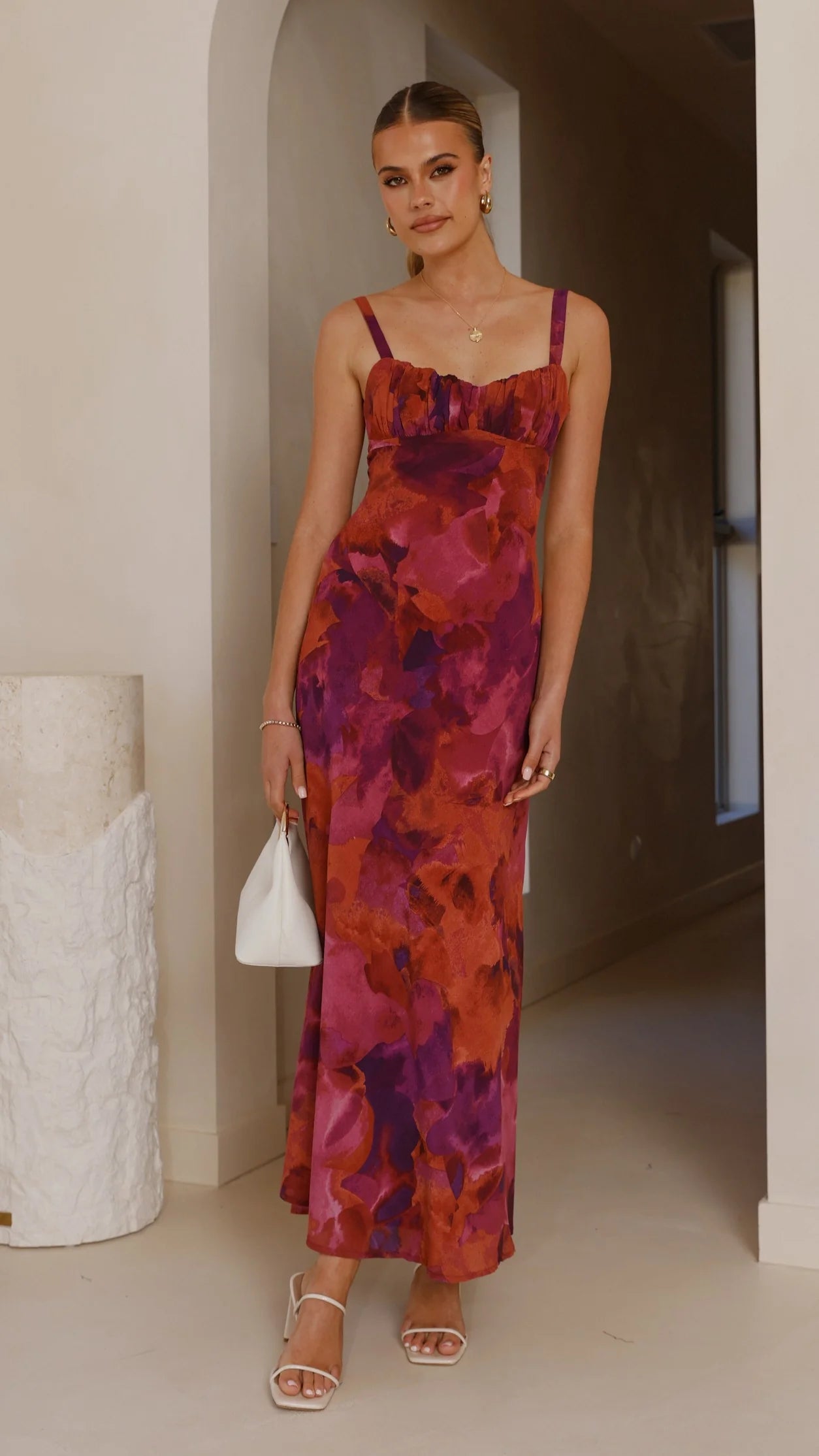 Margo Midi Dress - Dark Rose