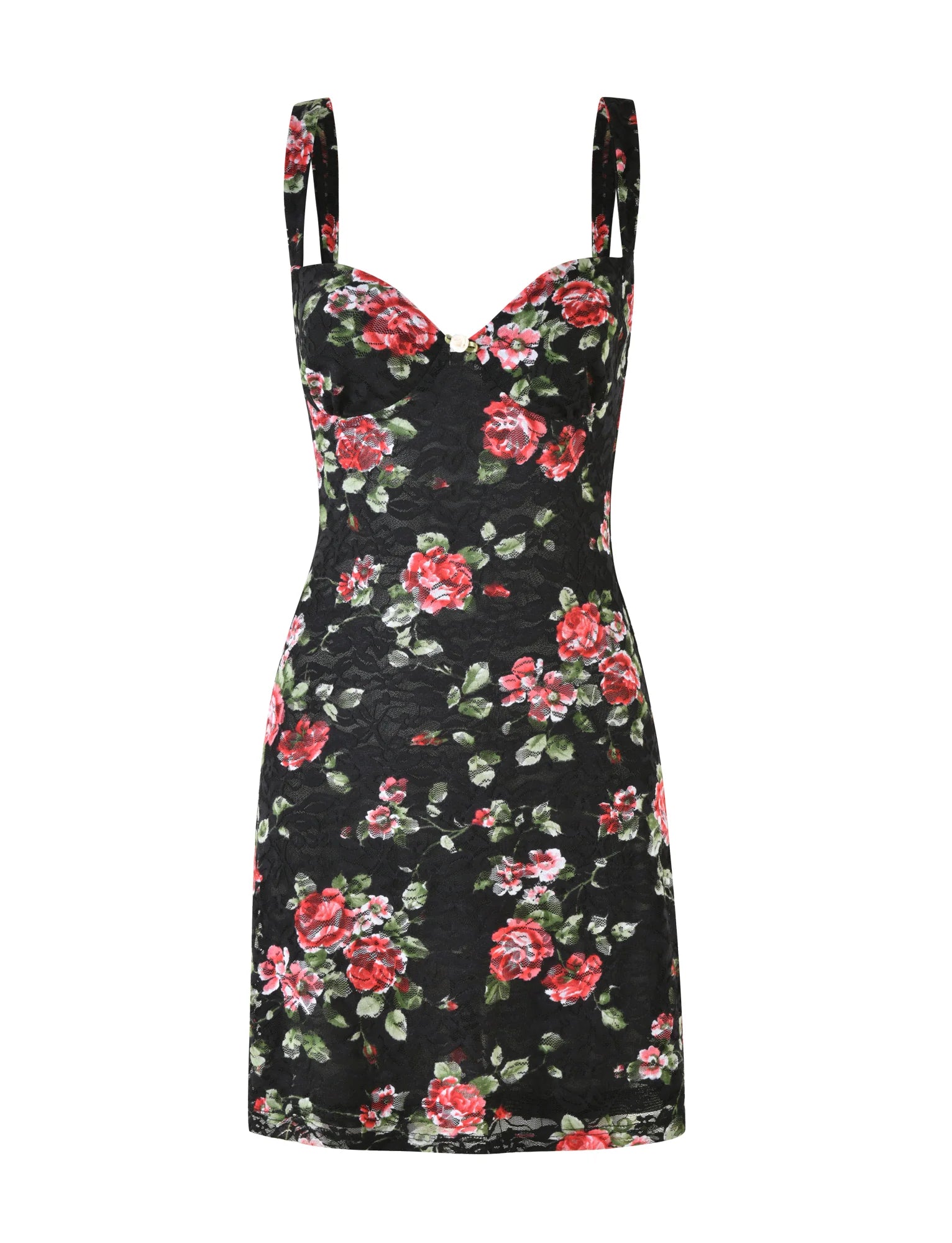 ANDEE MINI DRESS - BLACK : FLORAL : BLACKROSE