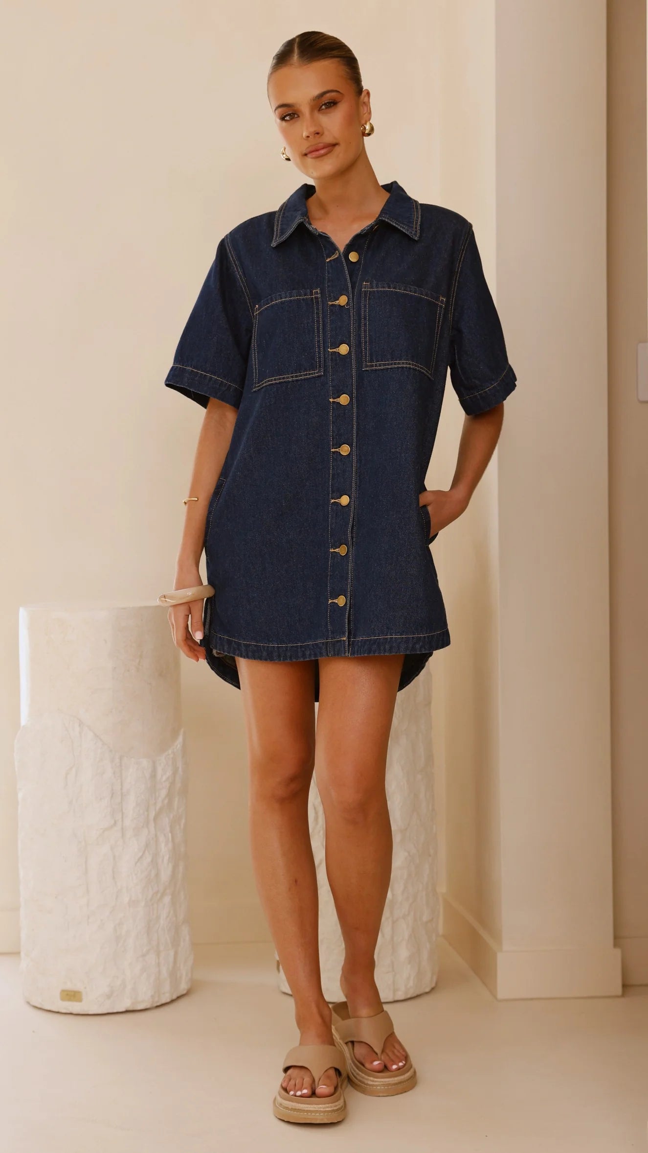 Rayna Denim Mini Dress - Indigo