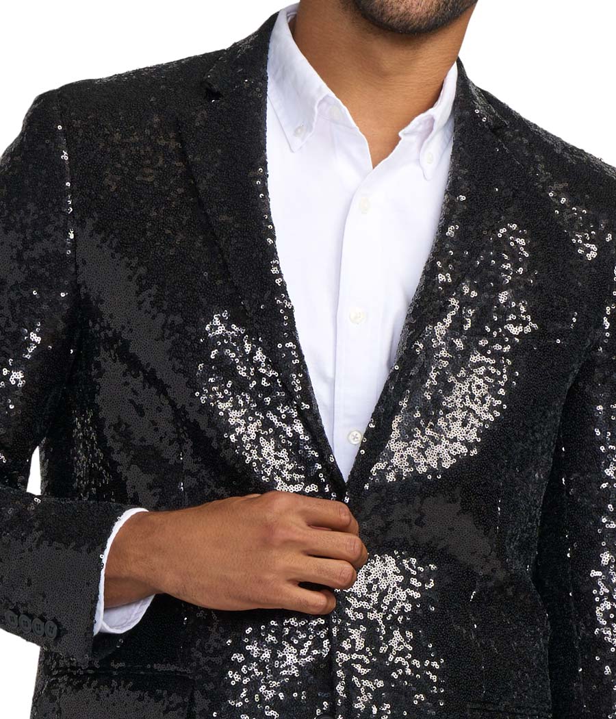 Men's Black Sequin Blazer