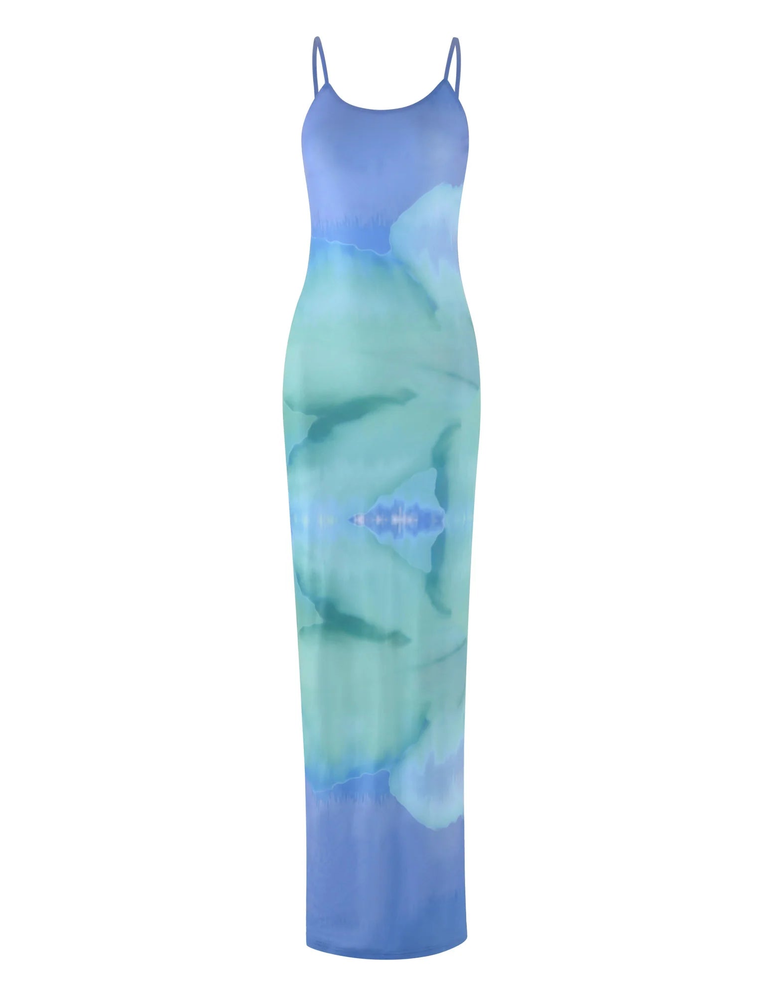 ARDON MAXI DRESS - BLUE : MACRO FLORAL : BLUE HIBISCUS